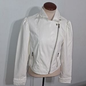 SHEIN/ Off-White Faux Leather Jacket- W Sz Medium